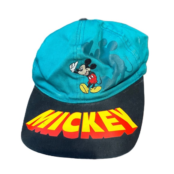 Vintage Mickey Mouse Unlimited SnapBack Colorful Hat 90s Blue Yellow Bold